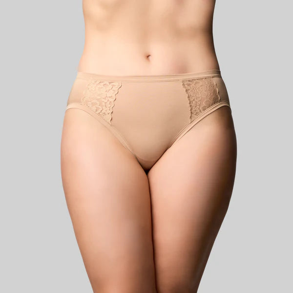 The Knicker Bamboo & Lace Hi Cut Brief