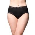 The Knicker Cotton & Lace Hi Cut  Black Brief