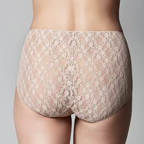 The Knicker Lace Hi Cut Nude / Black Briefs