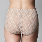 The Knicker Lace Hi Cut Nude / Black Briefs