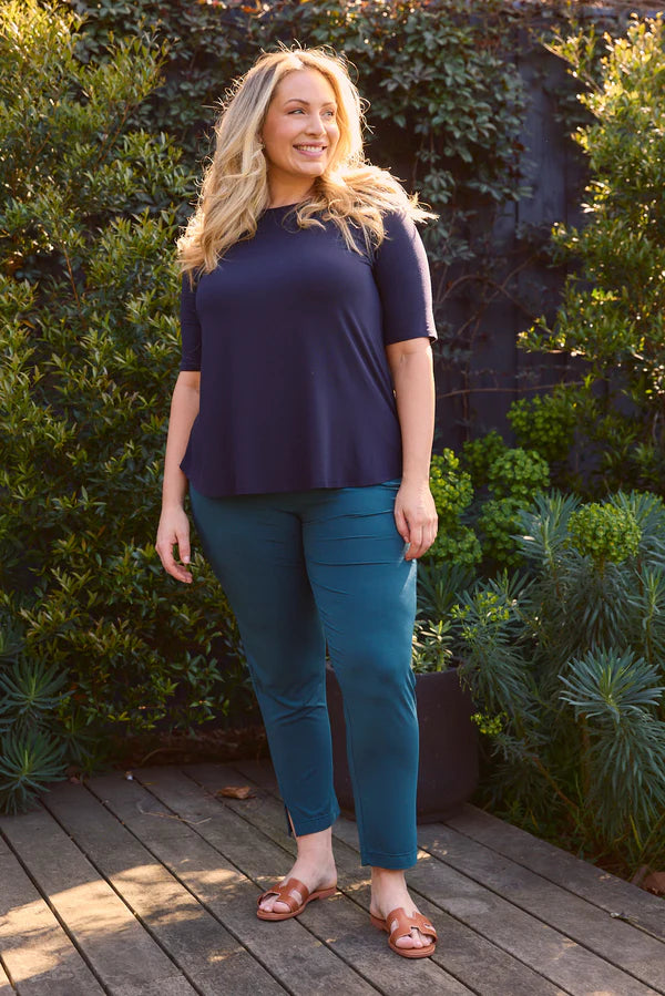 Tani French Navy Elbow Swing Tee