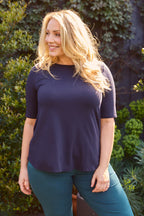Tani French Navy Elbow Swing Tee