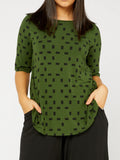 Tani Moss Print Elbow Swing Tee