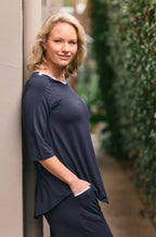Tani French Navy/white Tilly 3/4 Sleeve