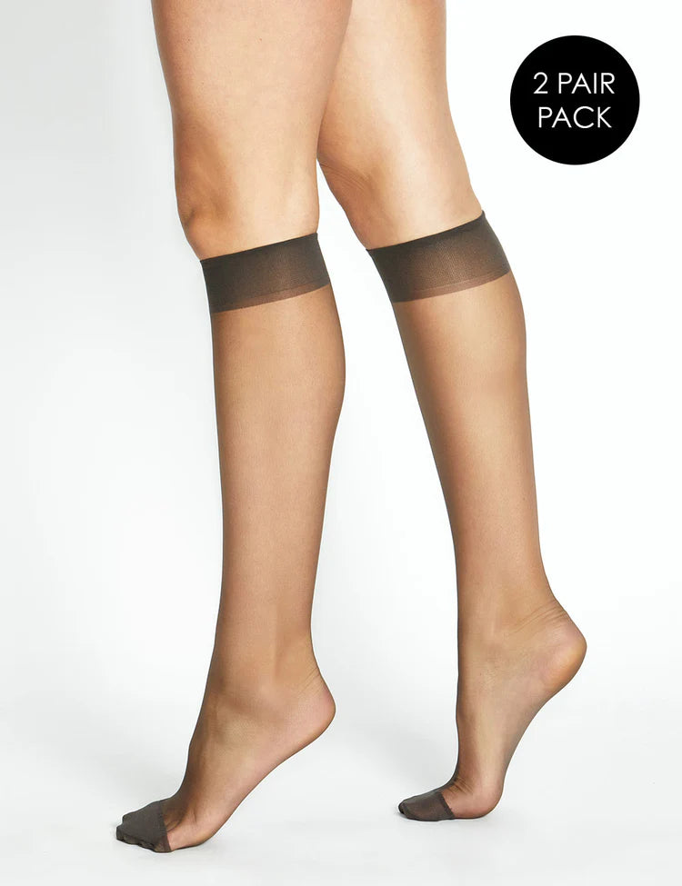 Levante Nude / Black Knee High Stockings