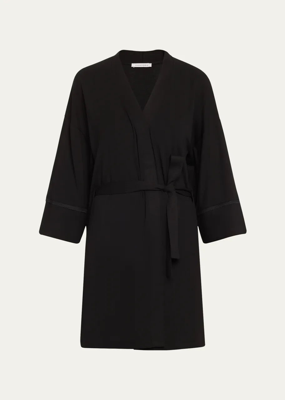 Simone Perele Aurore EcoVero Robe Dressing Gown Kimono Black