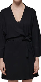 Simone Perele Aurore EcoVero Robe Dressing Gown Kimono Black