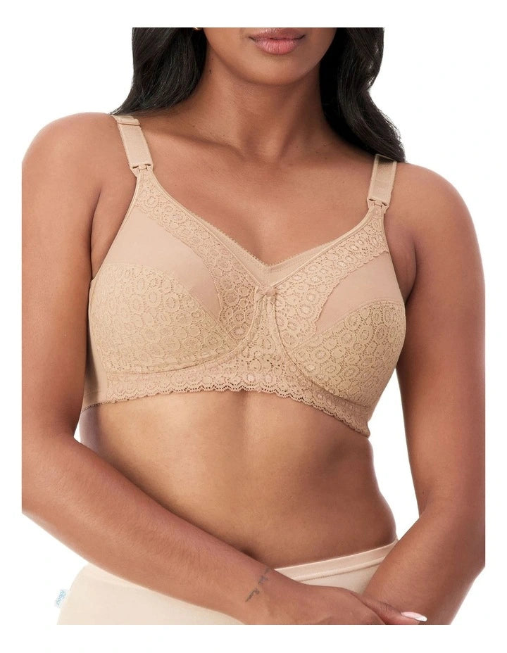 capri lingerie sleepwear & swimwear launceston tasmania Triumph Mamabel Lace Maternity  Beige / Black Nursing Bra