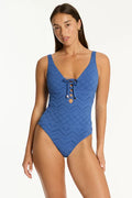 Sea Level Toscana Lace Up Swimsuit