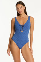 Sea Level Toscana Lace Up Swimsuit