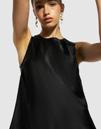 Ginia Pure Silk black Singlet Camisole
