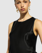 Ginia Pure Silk black Singlet Camisole