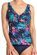 Capri Lingerie Sleepwear & Swimwear launeston Tasmania Jantzen Fresia Frill Crossover Wire Free Navy Tankini Top