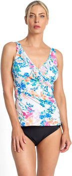 Capri Lingerie Sleepwear & Swimwear Launceston Tasmania Jantzen Fresia Frill Crossover Wire Free Tankini Top