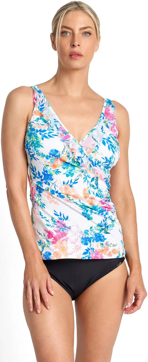 Capri Lingerie Sleepwear & Swimwear Launceston Tasmania Jantzen Fresia Frill Crossover Wire Free Tankini Top