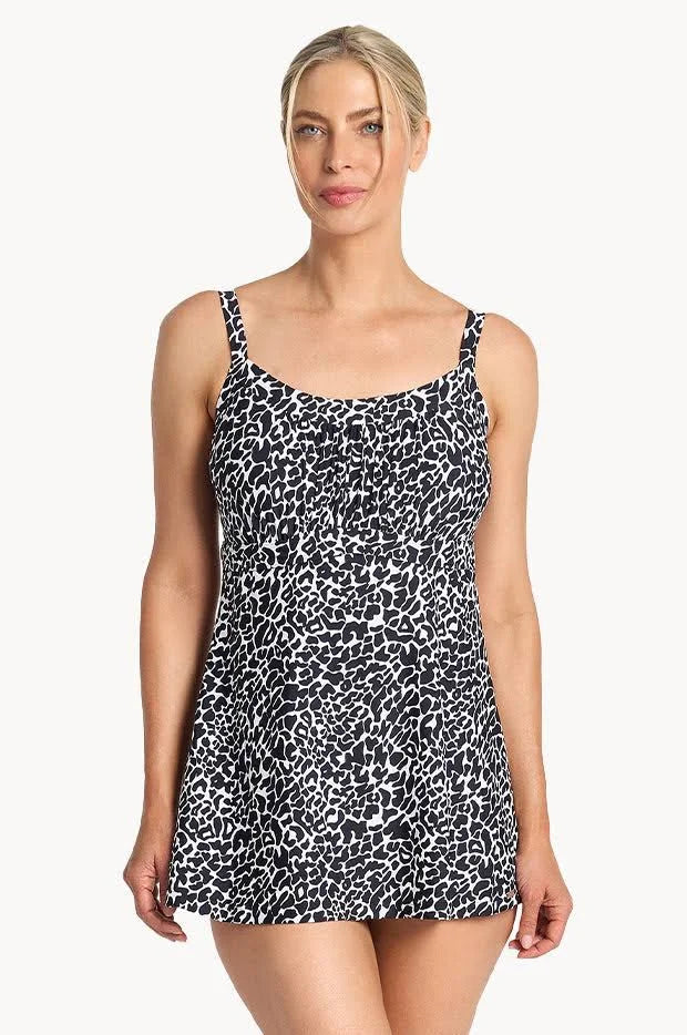 Capri Lingerie Sleepwear & Swimwear Launceston Tasmania Jantzen Select Empire Swim Dress Black/ Navy Swimsuit