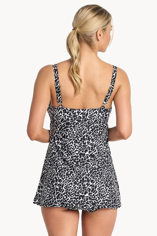 Capri Lingerie Sleepwear & Swimwear Launceston Tasmania Jantzen Select Empire Swim Dress Black/ Navy Swimsuit